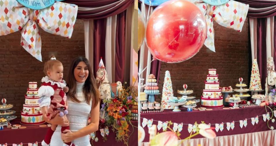 Fernanda Paes Leme mostra festa de 1 ano da filha, Pilar; confira
