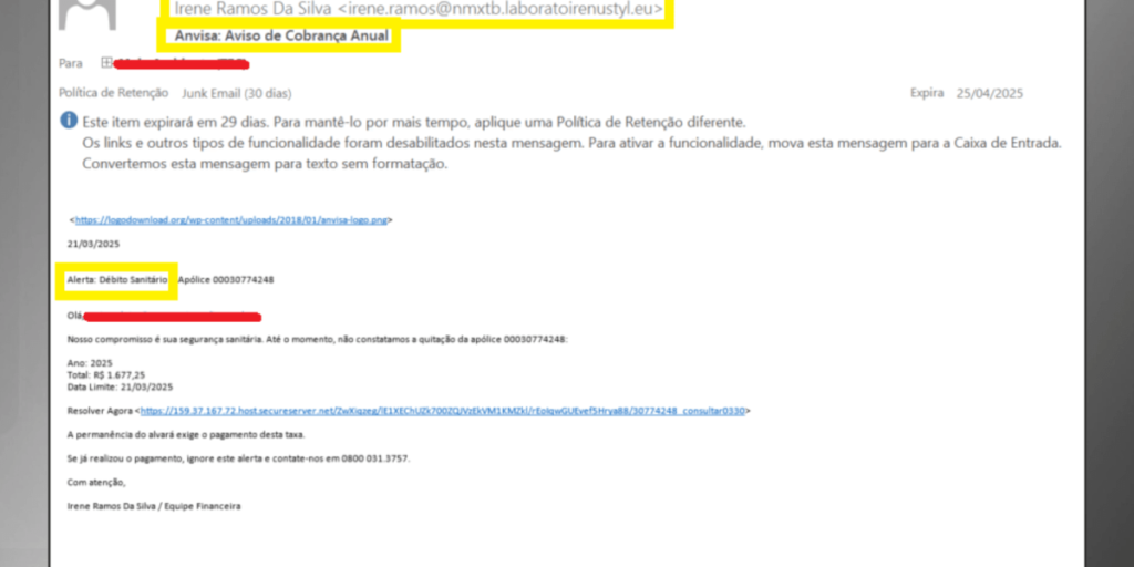 Golpe em nome da Anvisa: Agência alerta para cobrança por e-mail