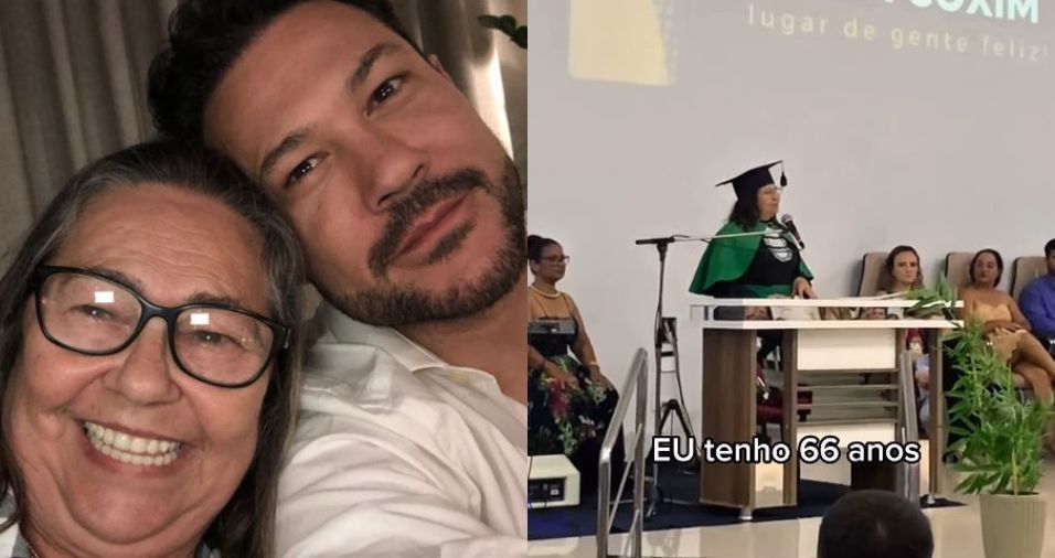 Mãe do cantor João Bosco se forma na faculdade aos 66 anos: "Inspiração"