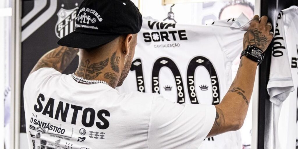 Saiba por que Neymar veste a camisa 100 em Santos x Atlético-MG