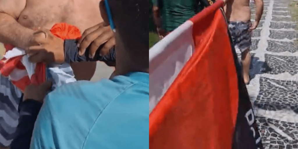 Vídeo: Homem com bandeira da Palestina é hostilizado em praia de SP