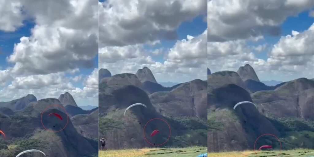Vídeo: piloto de parapente se descontrola e cai em mata no ES