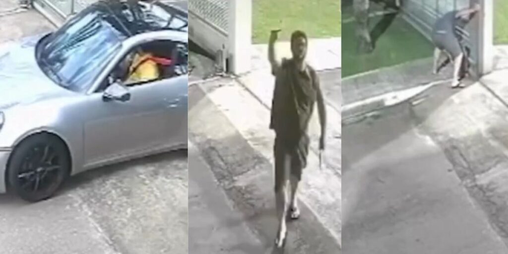 Veja momento em que advogado destrói portão de condomínio com porsche no DF