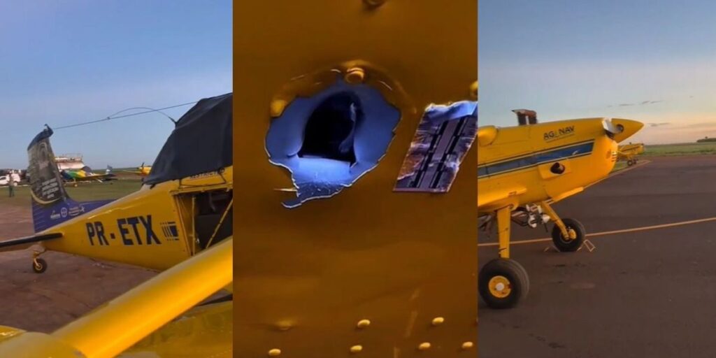 Avião é atingido por tiro durante voo na zona rural de Goiás