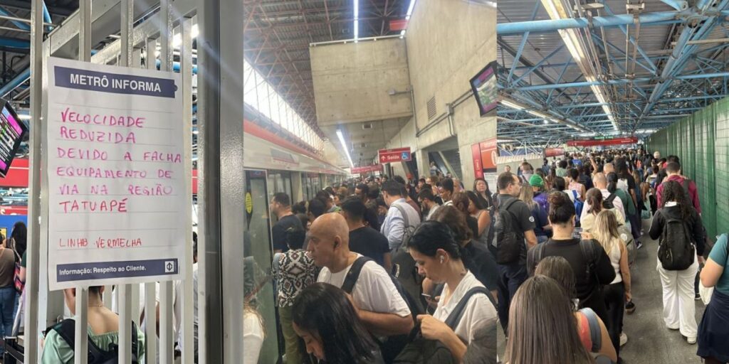 Falha causa lentidão e superlotação na Linha 3-Vermelha do Metrô em SP