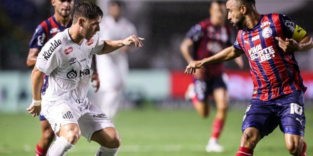 Brasileirão: Santos e Bahia empatam na Vila Belmiro e seguem sem vencer