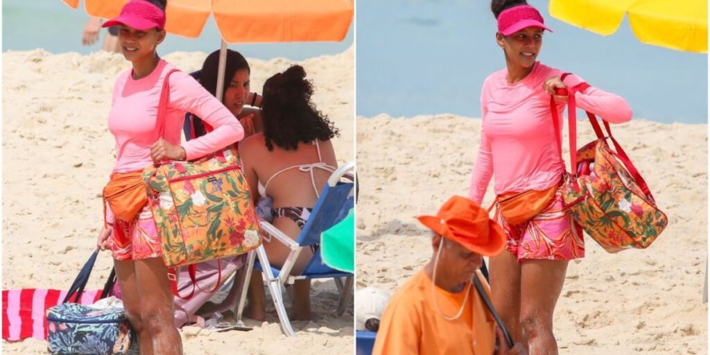 "Vale Tudo": Taís Araújo grava cenas na praia de São Conrado